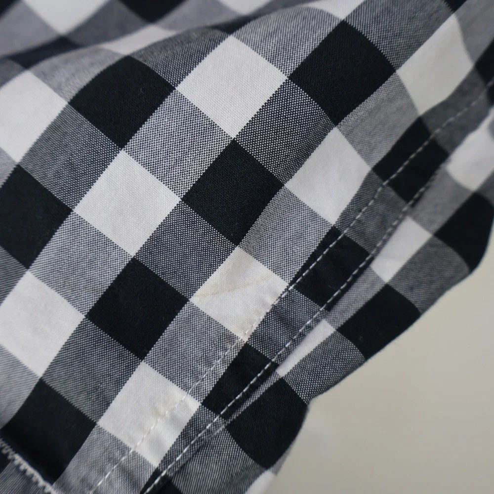Vintage‎ Polo Golf Ralph Lauren Gingham Check Button Down XXL Preppy Black White